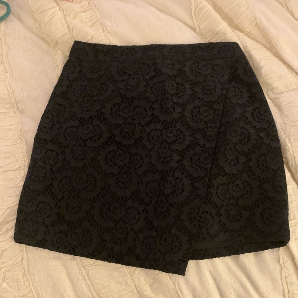 Madewell black lace skirt